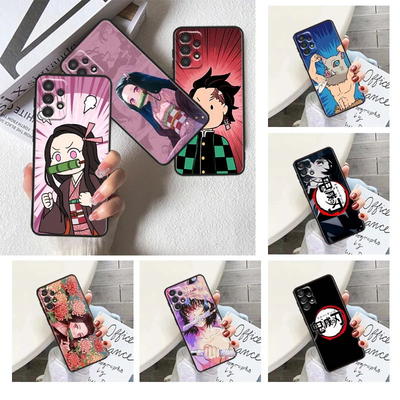 

Anime Demon Slayer Phone Case For Samsung A22S A22 A21S A14 A13 A12 A11 A04S E A03S A02S A01 Core Black Soft Cover