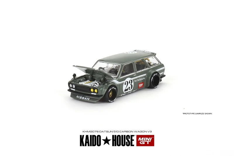 

(Предзаказ) Kaido House x MINI GT 1:64 Datsun KAIDO 510 Wagon из углеродного волокна V3 модель автомобиля под давлением