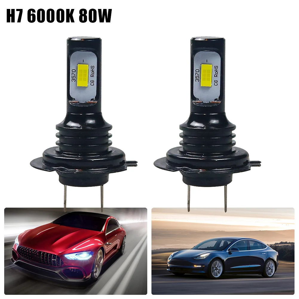 

2PCS H7 LED Headlight Bulb 6000K 80W Super White Bulbs IP67 Waterproof Xenon Headlight Bulbs DC9-32V For Kia Sportage 2011- 2016