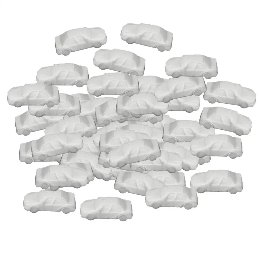 

50 Packs Miniature Scenes Model Cars Park Street Layout Model Decoration White