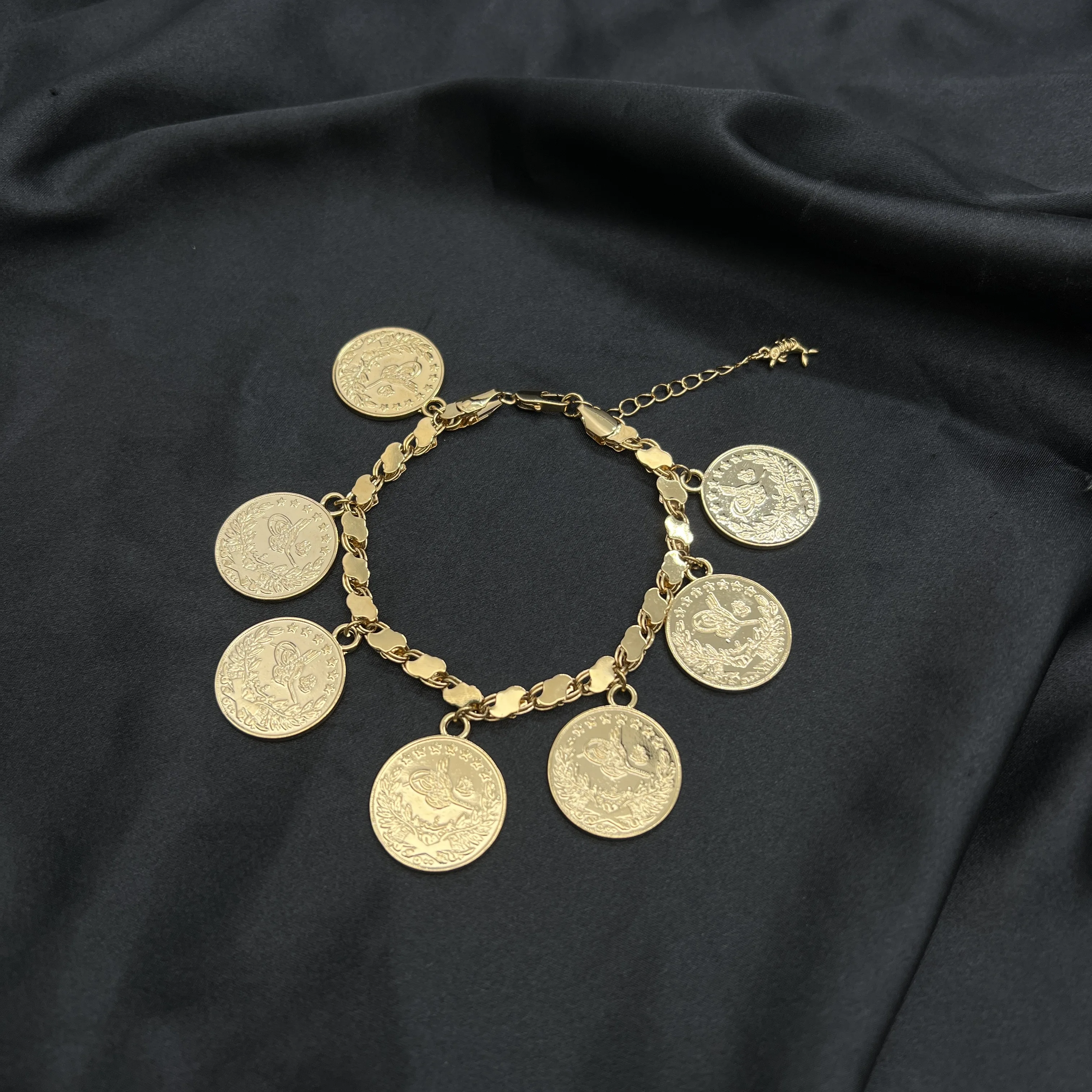 

MANDI 2023 New Seven Ottoman Totem Coin Bracelet High Quality Turkish Arab Gold-plated Never Fading Handmade Bracelets for Women