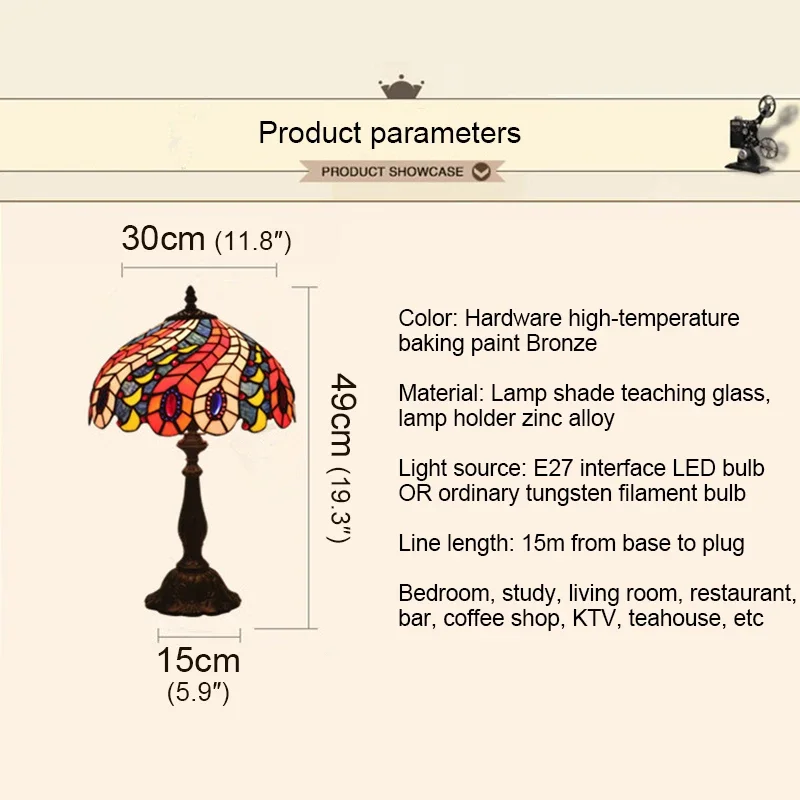 Hongcui современная настольная лампа Тиффани светодиодный креативный витраж
