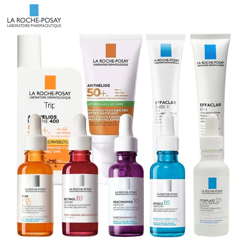 

Original LA ROCHE POSAY Effaclar Niacinamide Retinol Serum Sunscreen Cicaplast Cream Oil Control Foaming Cleanser Skin Care Set