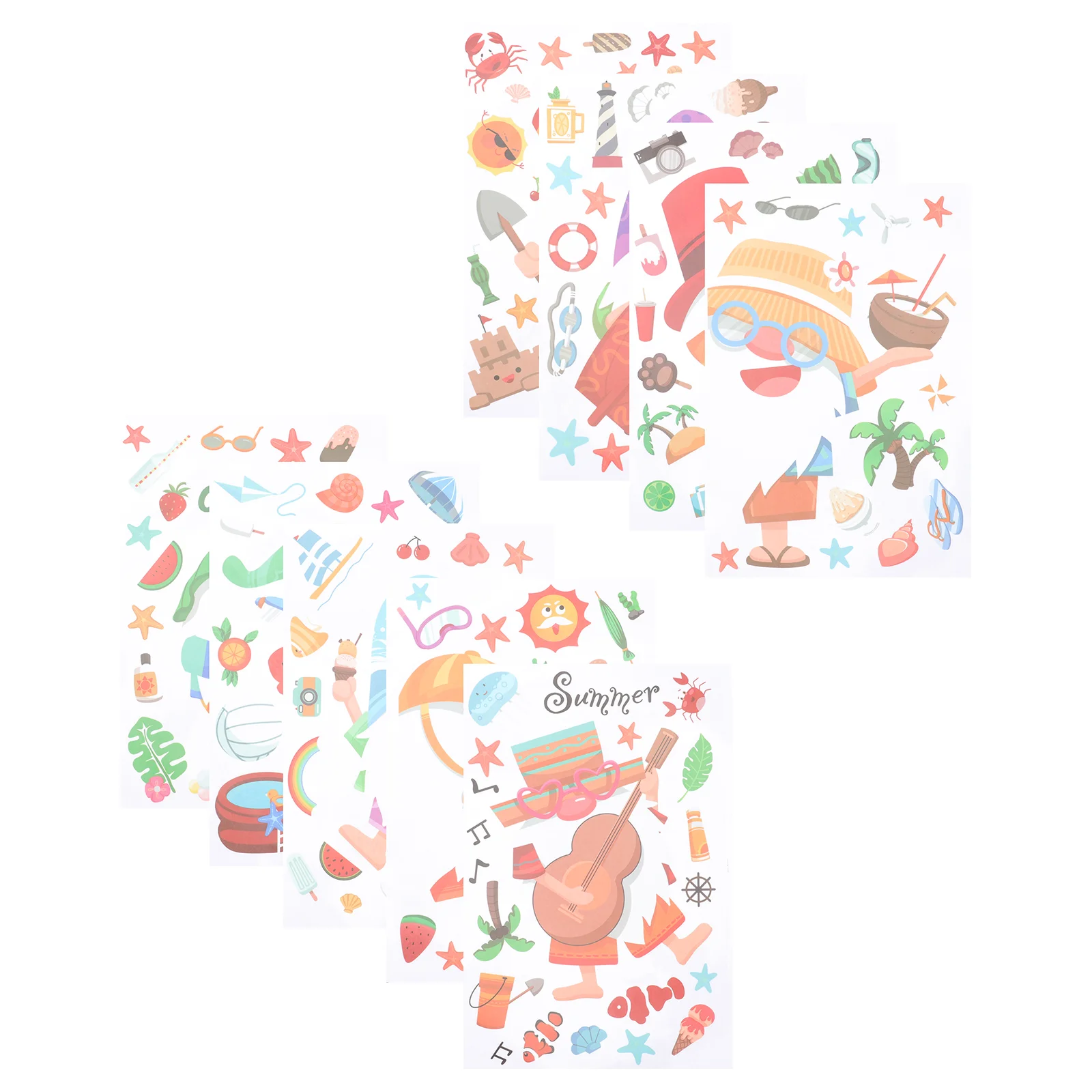 

Sheets Hawaiian Holiday Window Stickers Dwarf Wall Glass Decoration Electrostatic Wall Stickers