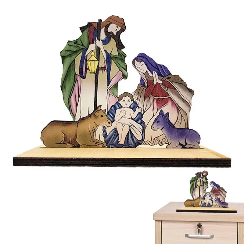 

Религиозные деревянные украшения, художественное деревянное украшение, рождественские украшения для стола, настольное украшение для спальни