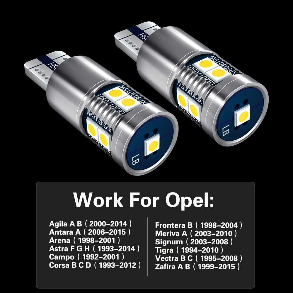 2 шт. светодиодные габаритные огни W5W T10 для Opel Agila Antara Astra F G H Campo Corsa B C D Meriva A Signum Tigra