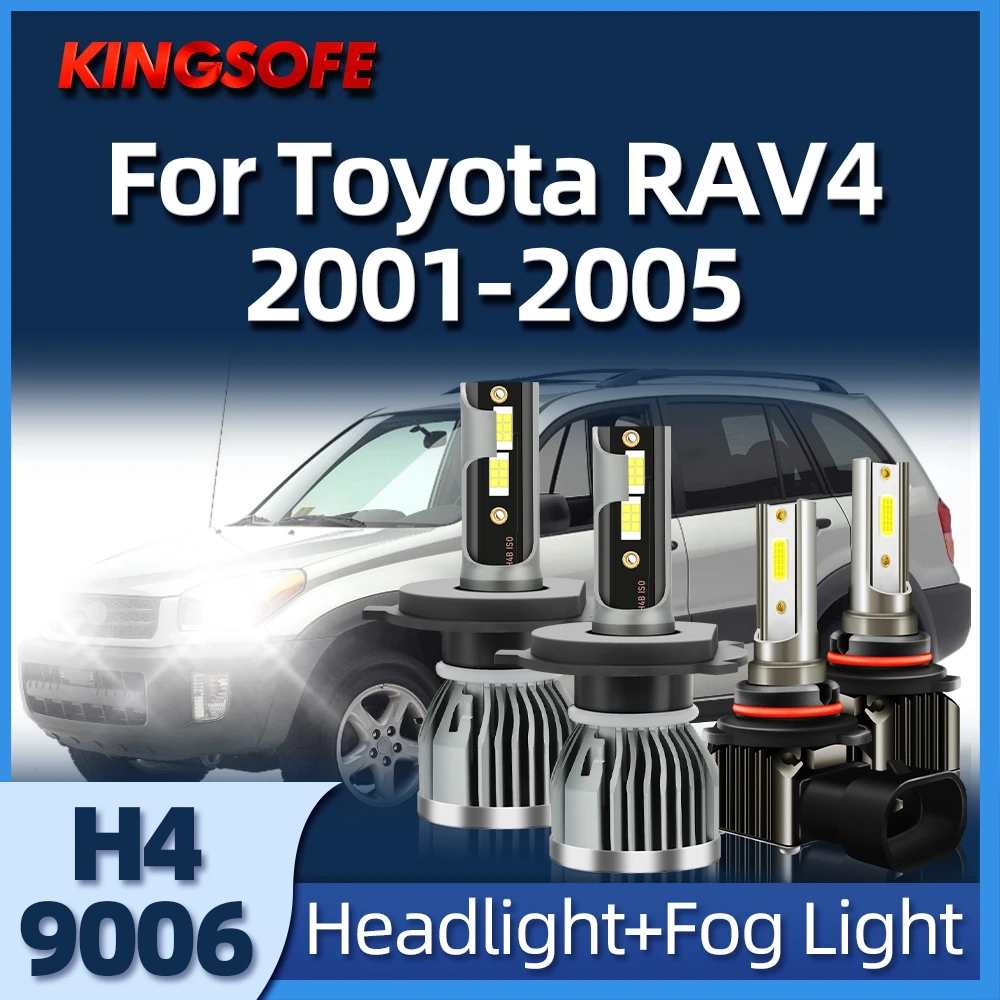 

Roadsun 2/4Pcs H4 Hi/Lo Beam Led Headlight Bulbs Fog Light 9006 HB4 Car Lamp For Toyota RAV4 2001 2002 2003 2004 2005