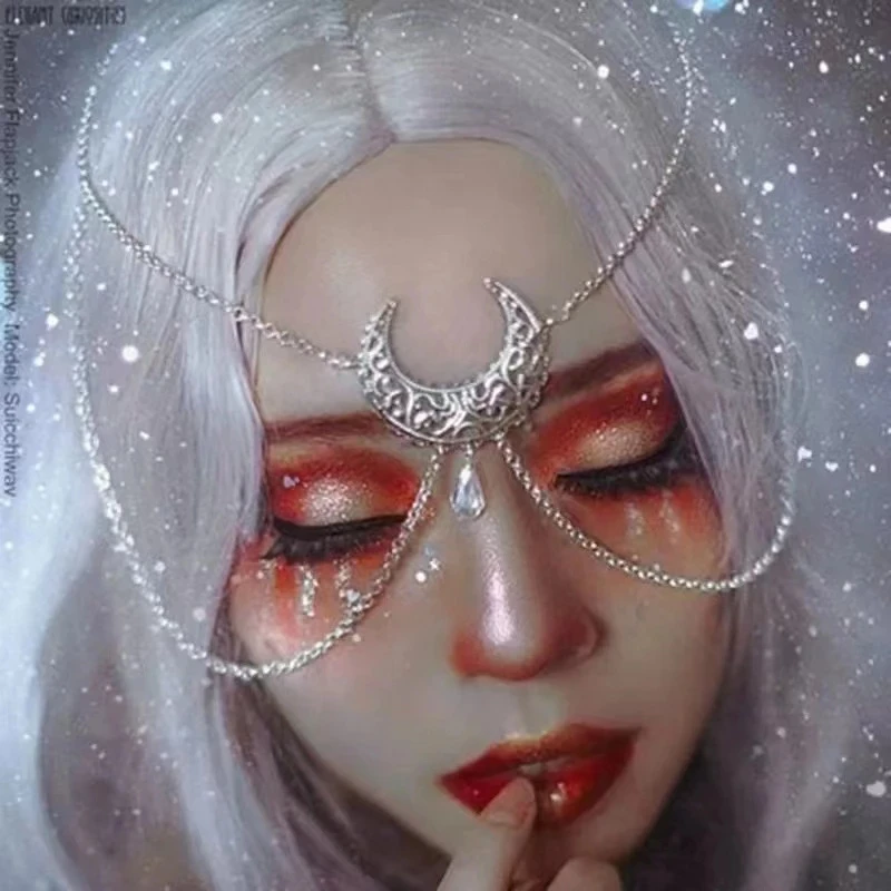 Индийская головка Полумесяца в стиле бохо для женщин Этническая Хрустальная капля лба Цыганская Свадебная вечеринка аксессуары для волос Индийская головка Полумесяца в стиле бохо для женщин Этническая Хрустальная капля лба Цыганская Свадебная вечеринка аксессуары для волос