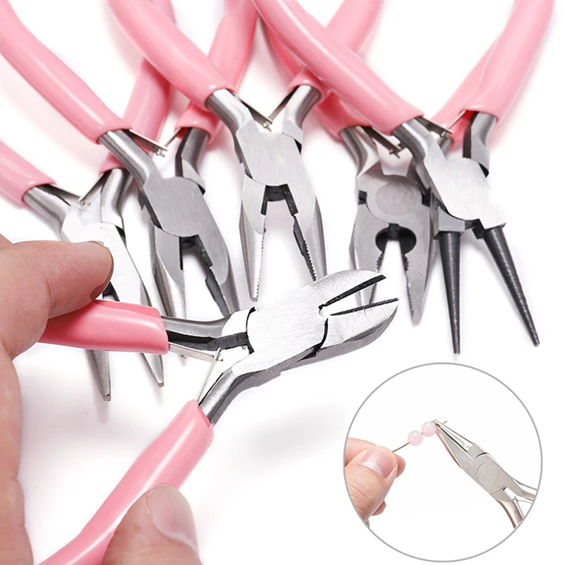 

1pc For DIY Small Jewelry Pliers Tools Mini Pliers Diagonal Round Bent Needle Nose Cutter Handcraft Beading Insulated Plier