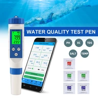 bluetooth compatible ph meter 5 in 1 tdsecphsalinitytemp meter water quality monitor tester for pools hydroponics