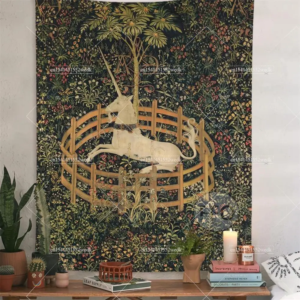 Настенный гобелен &quotЕдинорог в невосторге&quot Обложка коврики для йоги