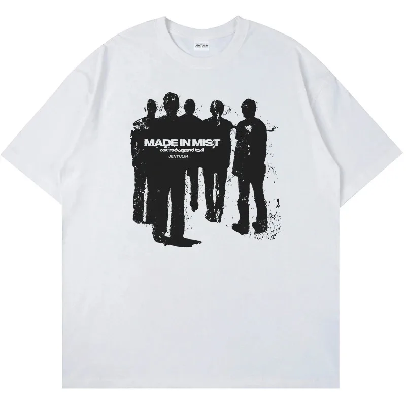 Мужская футболка с коротким рукавом Goth летняя оверсайз в Корейском стиле принтом