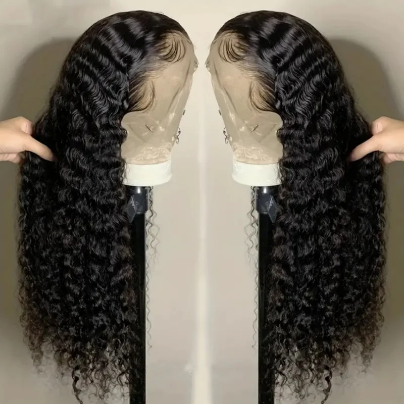 32 дюйма 250% плотность 34 вьющийся парик 13X4 HD прозрачные кружевные фронтальные