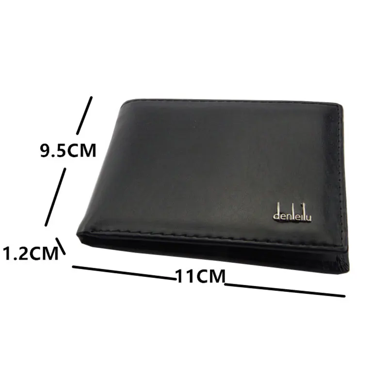 Business Brief Small Clutch Bag Men Business Bifold Wallet Men's PU Leather Credit ID Card Holder Case Solid Purse Pockets Bags