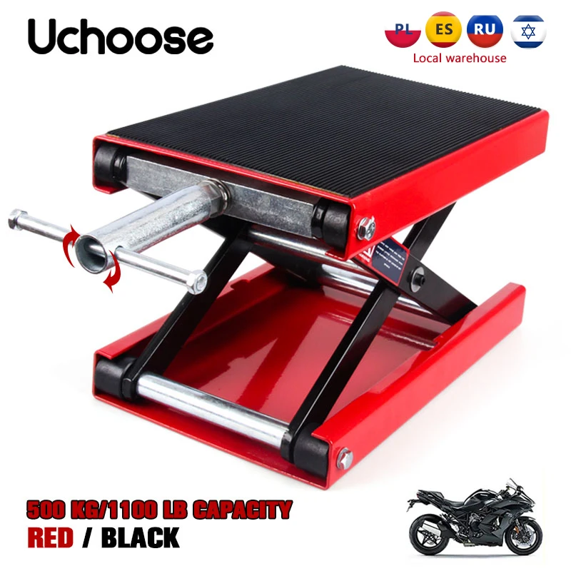 

Professional Motorcycle Lift Workbench Repair Tools 500KG 1100LBS Center Scissor Jack Suitable For Motor Bicycle ATV Work Stand