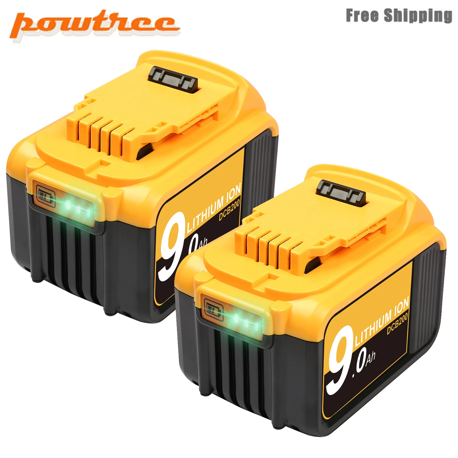 

Powtree For DeWalt 18V/20V 9000mAh Battery Power Tools Batteries Replacement DCB181 DCB182 DCB200 DCD780 DCD785 DCD795