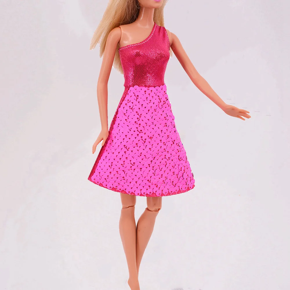 Новейшая Одежда для Барби платья кукол модные юбки с блестками повседневная