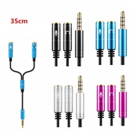 3 5mm male trrs to dual 3 5mm female y splitter cable headset adapter 35cm audio cable splitter one to two