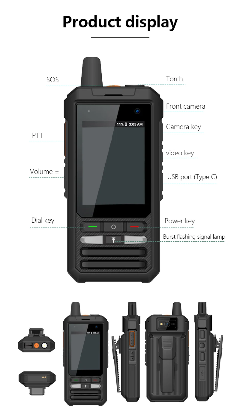Anysecu W8 Mini Walkie Talkie Android 8.1Handheld Radio Station Conmunicator Transceiver Waterproof And Dustproof