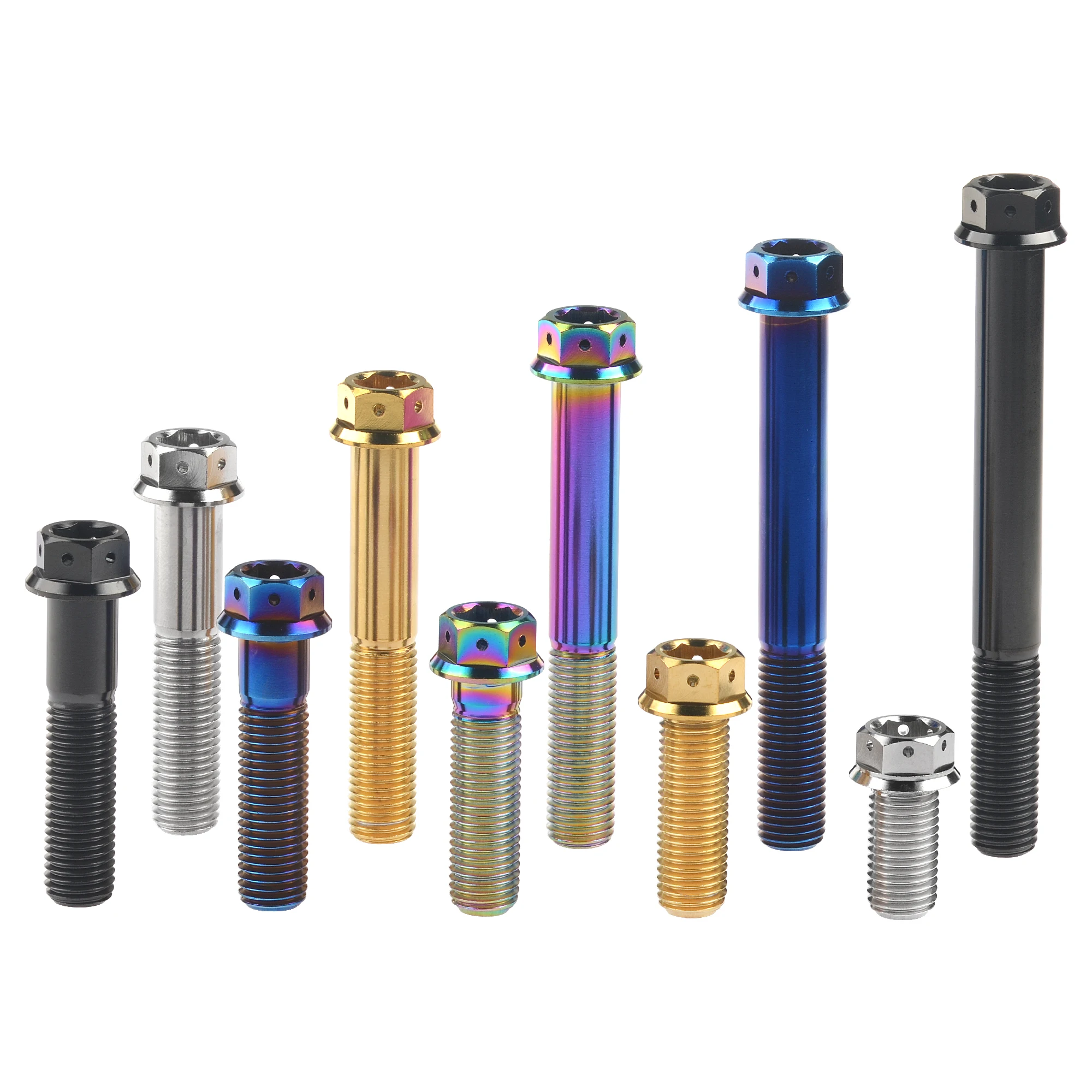 WEIQIJIE Титановый болт M10x20~90 мм шаг 1,25/1,5 мм Фланцевая головка гнездового типа для модернизации мотоциклетного калипера.