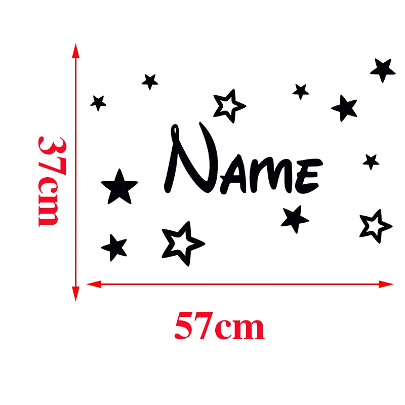Personalised Boys or Girls Name With Stars Decor Vinyl Wall Sticker Decal Wallpaper Home Decoration Size 30*20cm images - 6