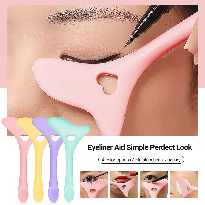 4 In 1 Silicone Eyeliner Stencils Wing Tips Eye Shadow Marscara Eye Makeup Aid Face Cream Mask Applicator Makeup Tool