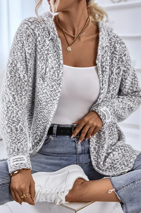 Женский кардиган пальто Осеннее повседневное простое в стиле ретро вязаный