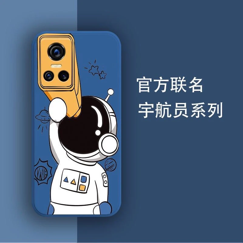 for realme gt neo 3 case cute cartoon astronaut pattern phone case for realme gt neo 3 cover realmegtneo3 soft silicone bumper free global shipping