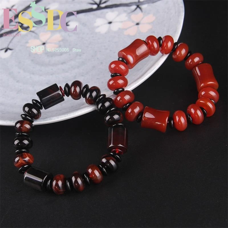 

Bracelet Chalcedony Ethnic Style Men and Women Couples Jewelry Wholesale Old Tibetan Onyx Natural