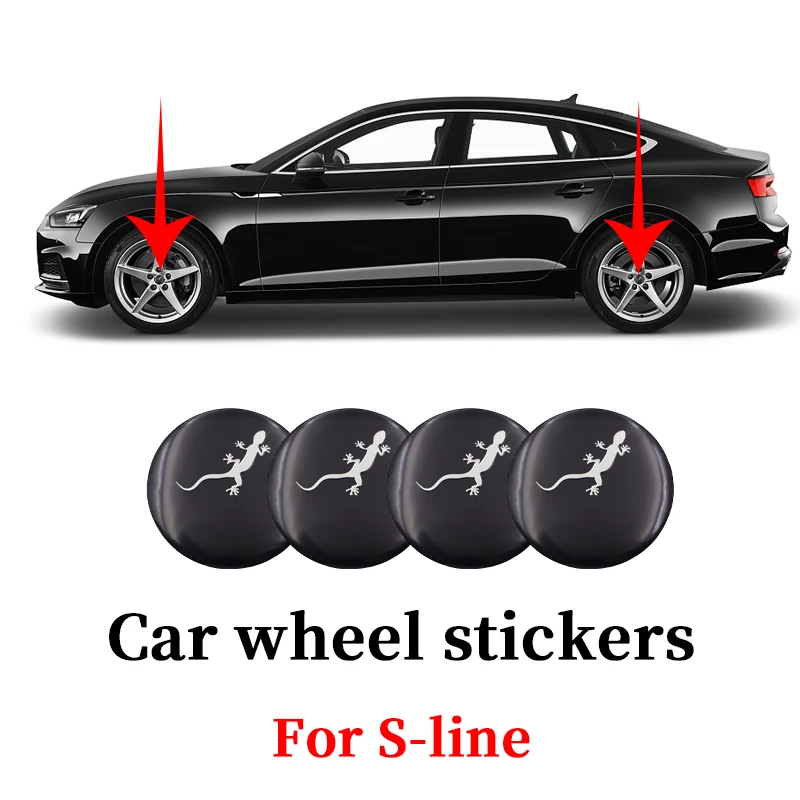 4 шт. Наклейки на колеса автомобиля, автомобильные аксессуары для Audi Sline TT Q2 Q3 Q5 Q7 Q8 A3 A4 A5 A6 A7 R8 B5 B6 B7 B8 C4 C5 C6 C7 V8 на.
