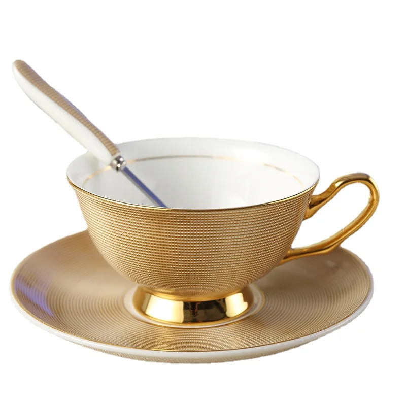 

Various Noble Bone China Coffee Cup Saucer Spoon Set 200ml Luxury Ceramic Mug Top-grade Porcelain Tea Cup Cafe Party Drinkware