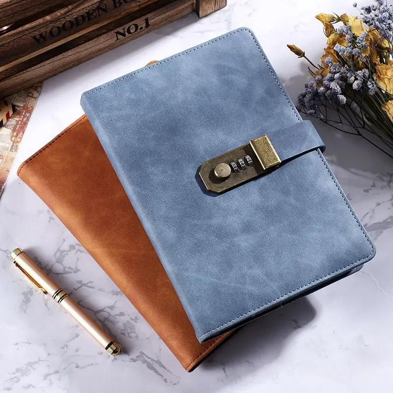 

Retro A5 Password Lock Notebook Creative 2022 Planner Organizer Kawaii Note Book Personal Diary Office Travel Journal Handbook