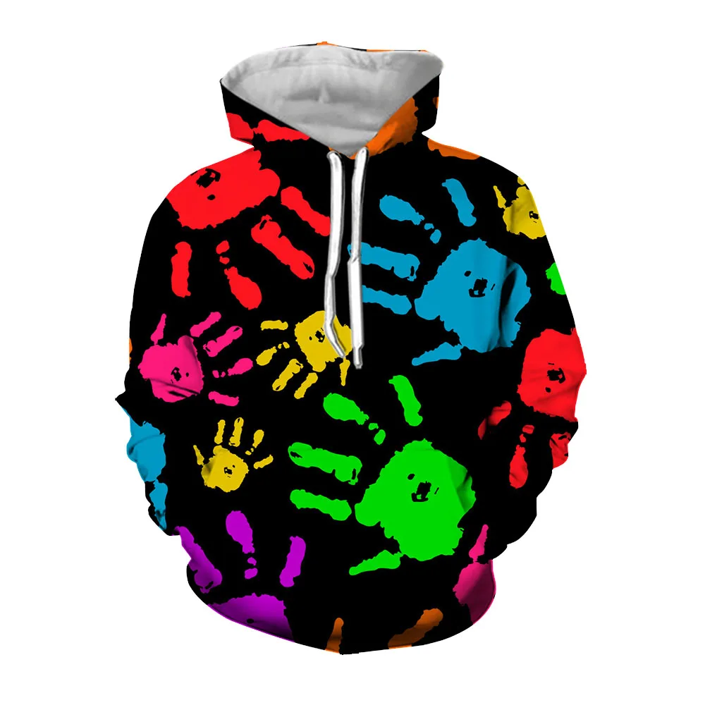 

Jumeast 3D Palm Printed Men Hoodies Hand-painted Abstract Graphic Hoody Streetwear YK2 Casual Hooded Oversize Paint Drip Clothes