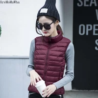 spring autumn new light down jacket vest short vest ladies s 3xl stand collar vest jacket clearance vest for women korean