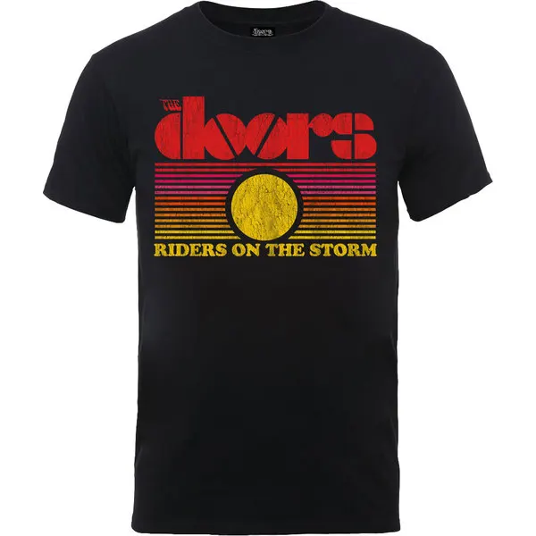 

The Doors Riders on the Storm Sunset Mens Black T-Shirt (Medium)