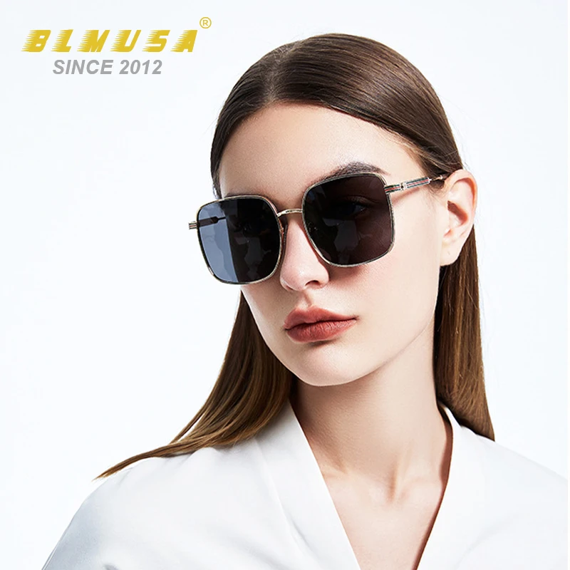 

BLMUSA New Polarized Sunglass Women Celebrities Same Style Fashion Sun Glasses Metal All-match Decorative Sunglasses for women
