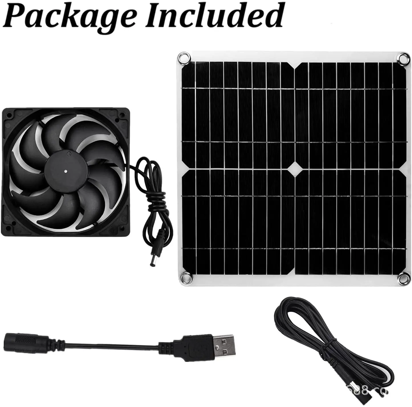 

Solar Panel20W Single Crystal Panel Kit Exhaust Fan Portable Outdoor