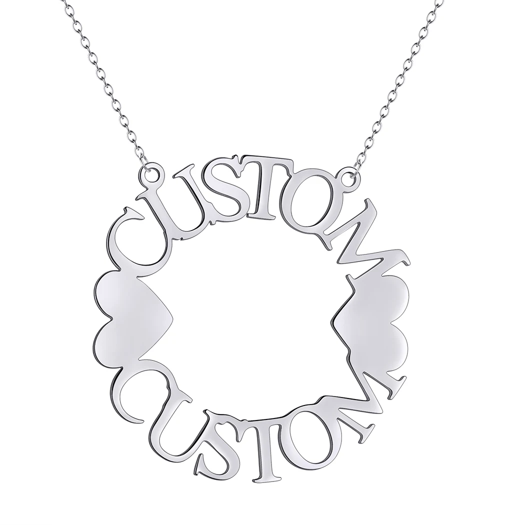 Нержавеющая сталь персонализированная табличка с именем любовь сердце ожерелье