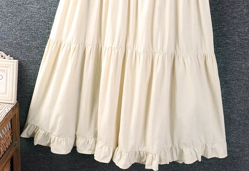 Женское платье-миди из хлопка и льна с бантом оборками