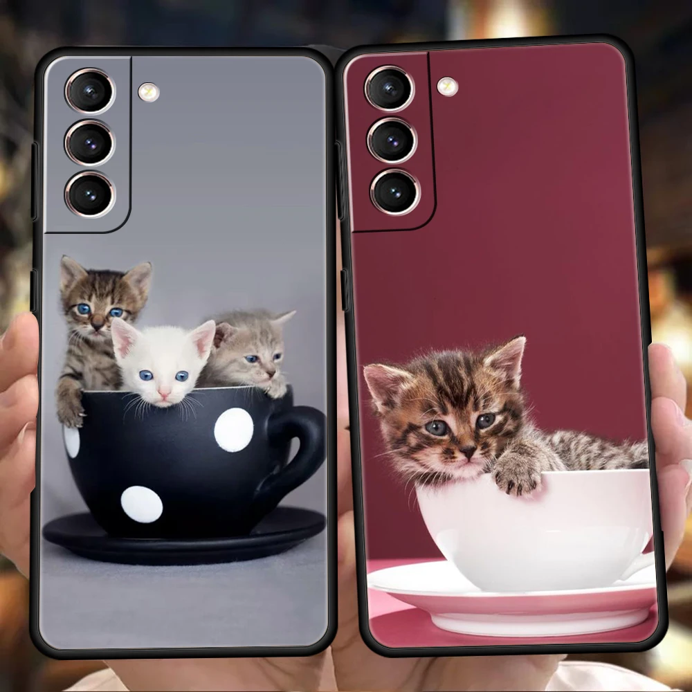 

Cat Cute Kitten Catling Phone Case for Samsung Galaxy S22 S21 S20 Ultra S21 S20 FE S22 S21 S20 S10 S9 S7 Note 20 10 Lite Shell