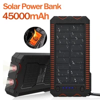 45000mah solar power bank charger waterproof backup battery powerbank for outside emergency charger with sos led outdoor igniter