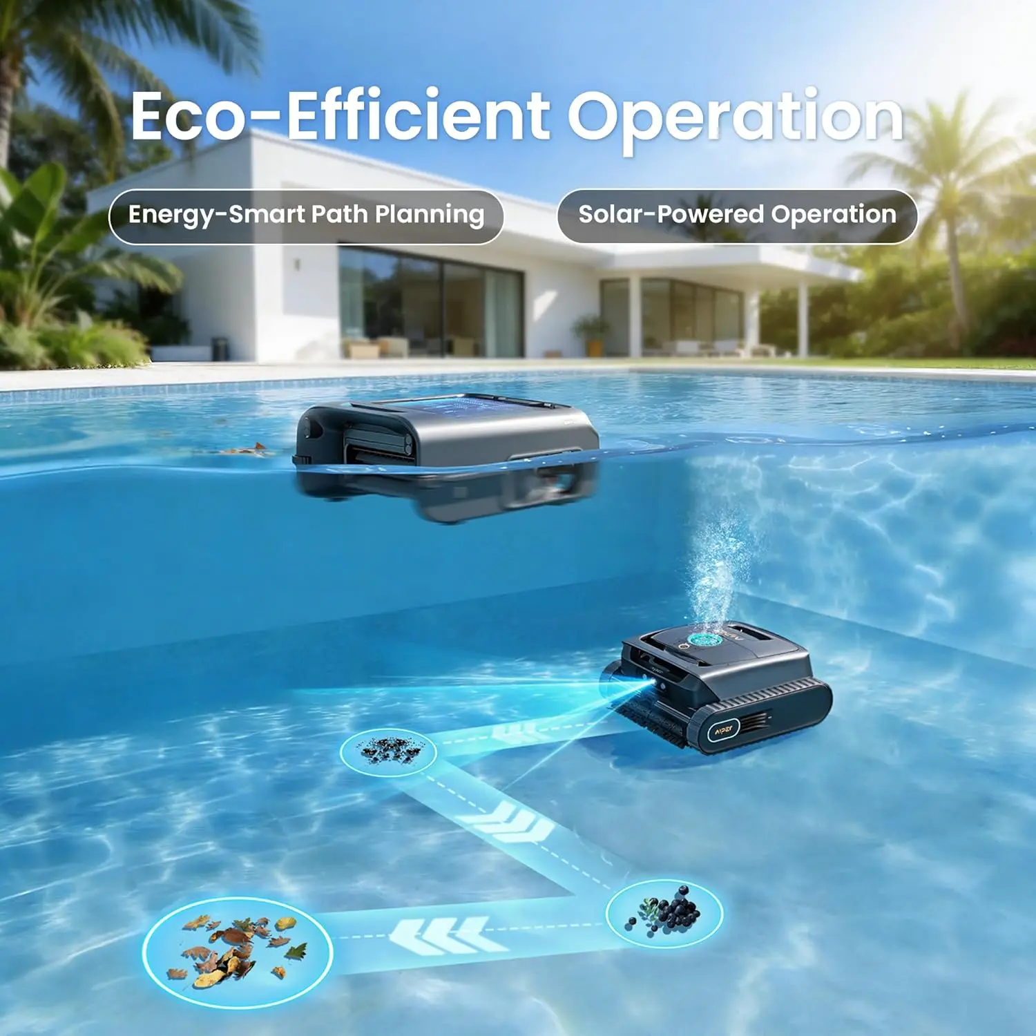 Фото Робот-пылесос для бассейнов Experts Duo Scuba V3 и EcoSurfer S2, солнечный скиммер, 360-градусный пылесос для очистки дна и водной линии, комплект 2026 №5