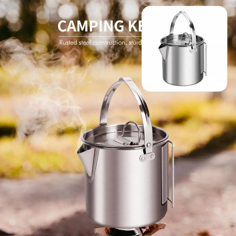 

Compact Camp Kettle Ultralight Convenient Camp Cooking Kettle Rust Resistant Outdoor Kettle for Hiking Outdoor Kettle