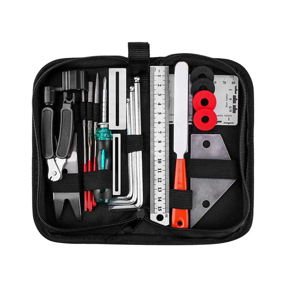 

Metal+stainless Steel Guitar Repairing Tool Set With Portable Cloth Bag Multi-functional Wrench