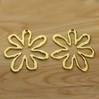 5pcslot tibetan gold large open flower charms pendants for necklace jewellery making findings accessories