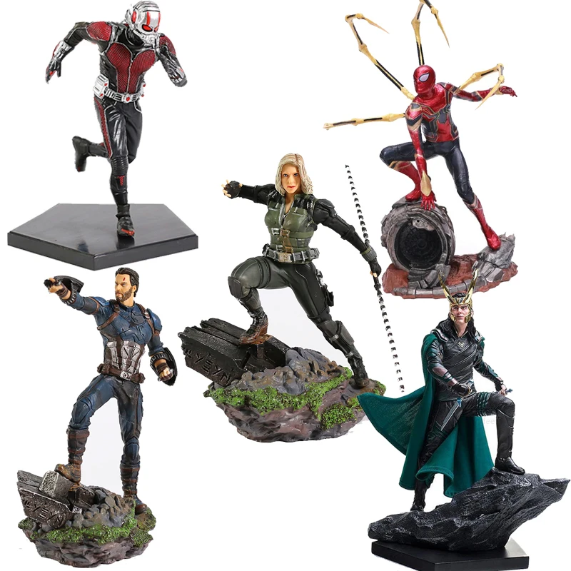 

Marvel Avengers ARTFX Infinity War Iron Studio Spider Ant Man Loki Laufeyson Spiderman Captain America Action Figure Model Toys