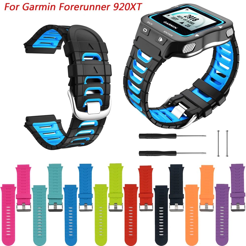 

Silicone Smart Watch Band Replacement For Garmin Forerunner 920XT 920 XT Strap With Original Screws+Utility Knife Wristband+Tool