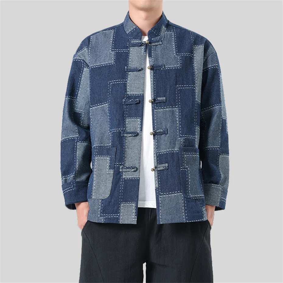 Мужская джинсовая куртка в стиле ретро свободного покроя