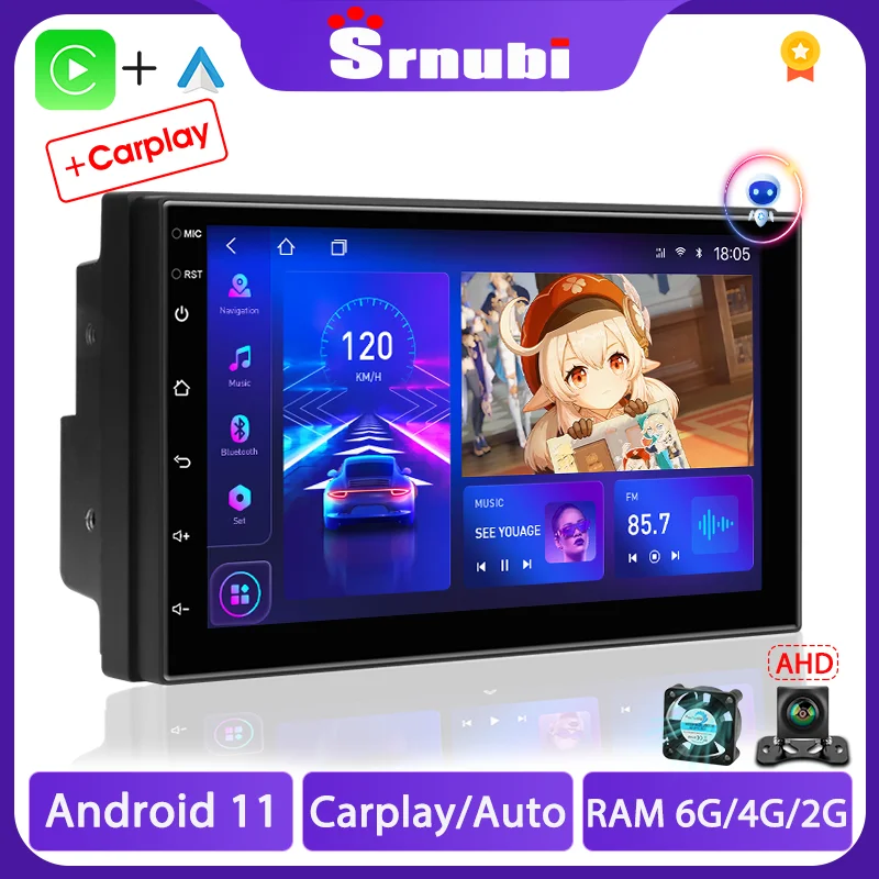 Srnubi Car Radio 2 Din Android 11 for Volkswagen Nissan CR-V Kia Multimedia Player Universal Auto Stereo GPS for Car Carplay DVD