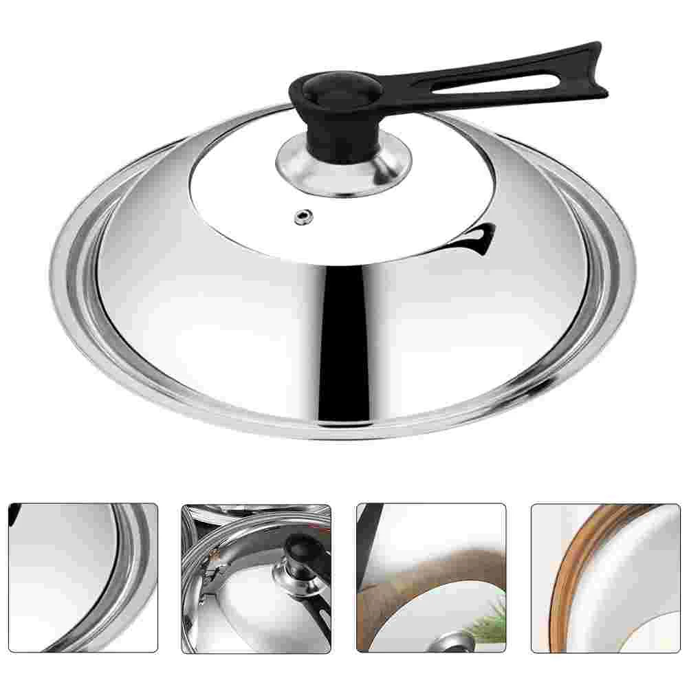 

Stainless Steel Pot Lid Frying Pan Round Griddle Wok Cover Household Universal Pots Pans Anti-scald Cooking Utensils